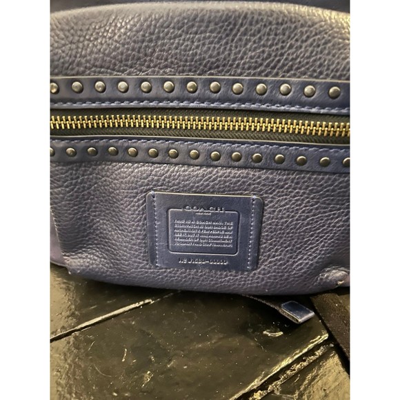 Coach Academy Backpack Leather & Suede with Studs in Midnight - Picture 4 of 8